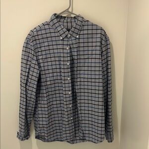 Classic Blue Plaid Button-Up Shirt